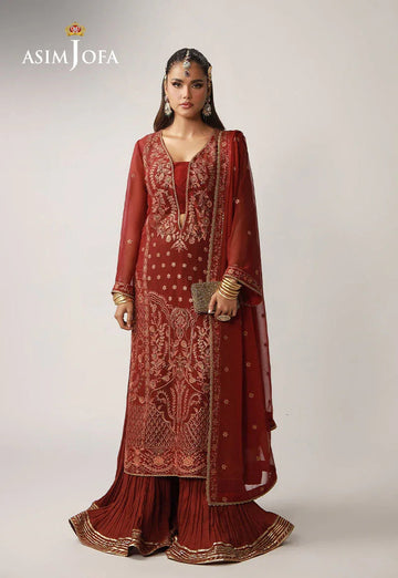 AJULO-11 Embroidered Chiffon Unstitched 3 Pcs