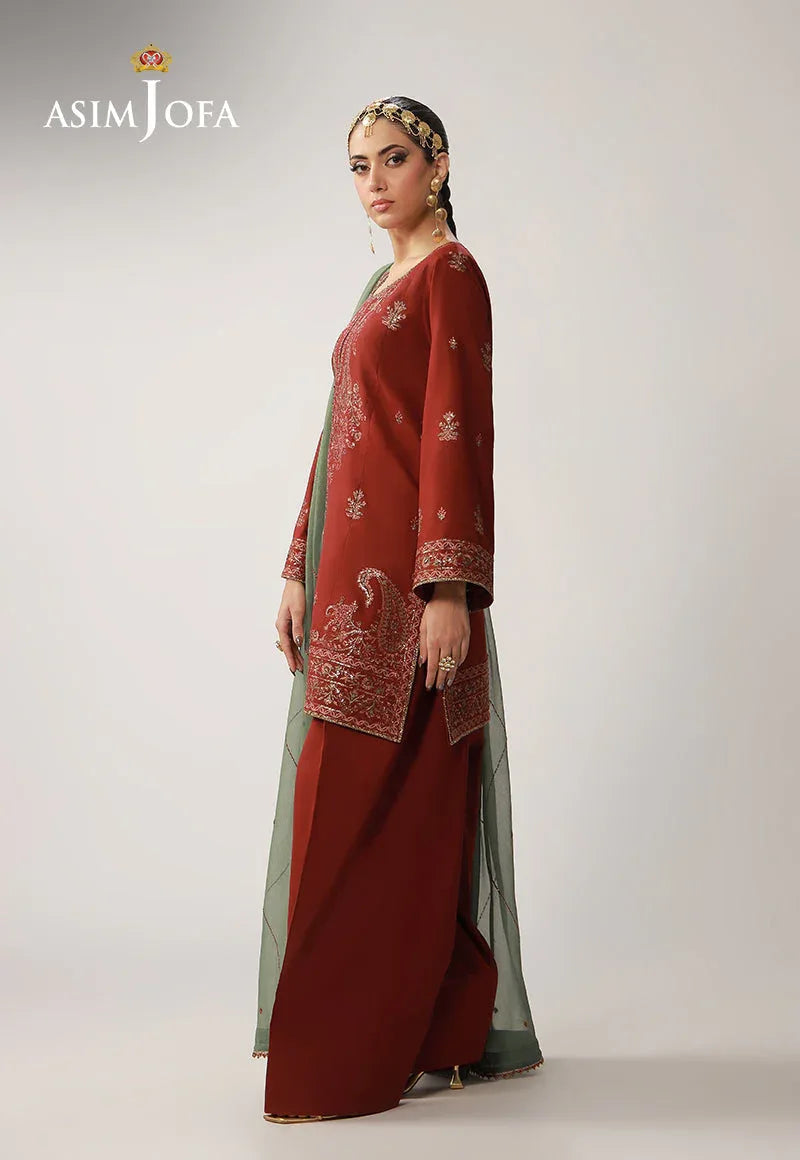 AJULO-05 Embroidered Boski Silk Unstitched 3 Pcs