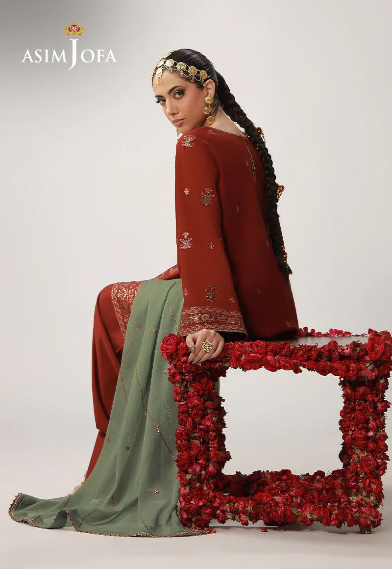 AJULO-05 Embroidered Boski Silk Unstitched 3 Pcs
