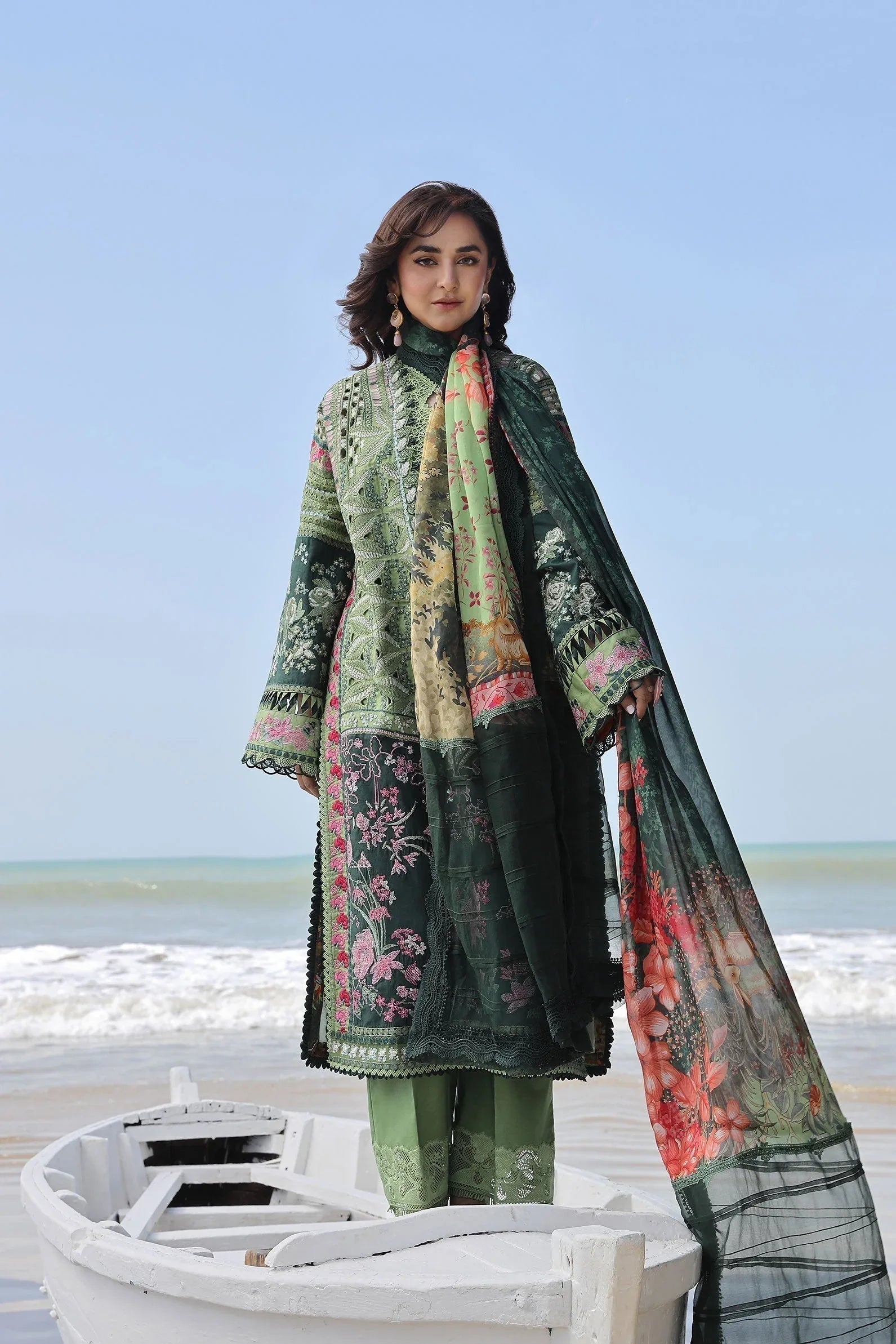Maryam Hussain | Luxury Lawn 24 | GARDENIA - Aqsa Fabrics