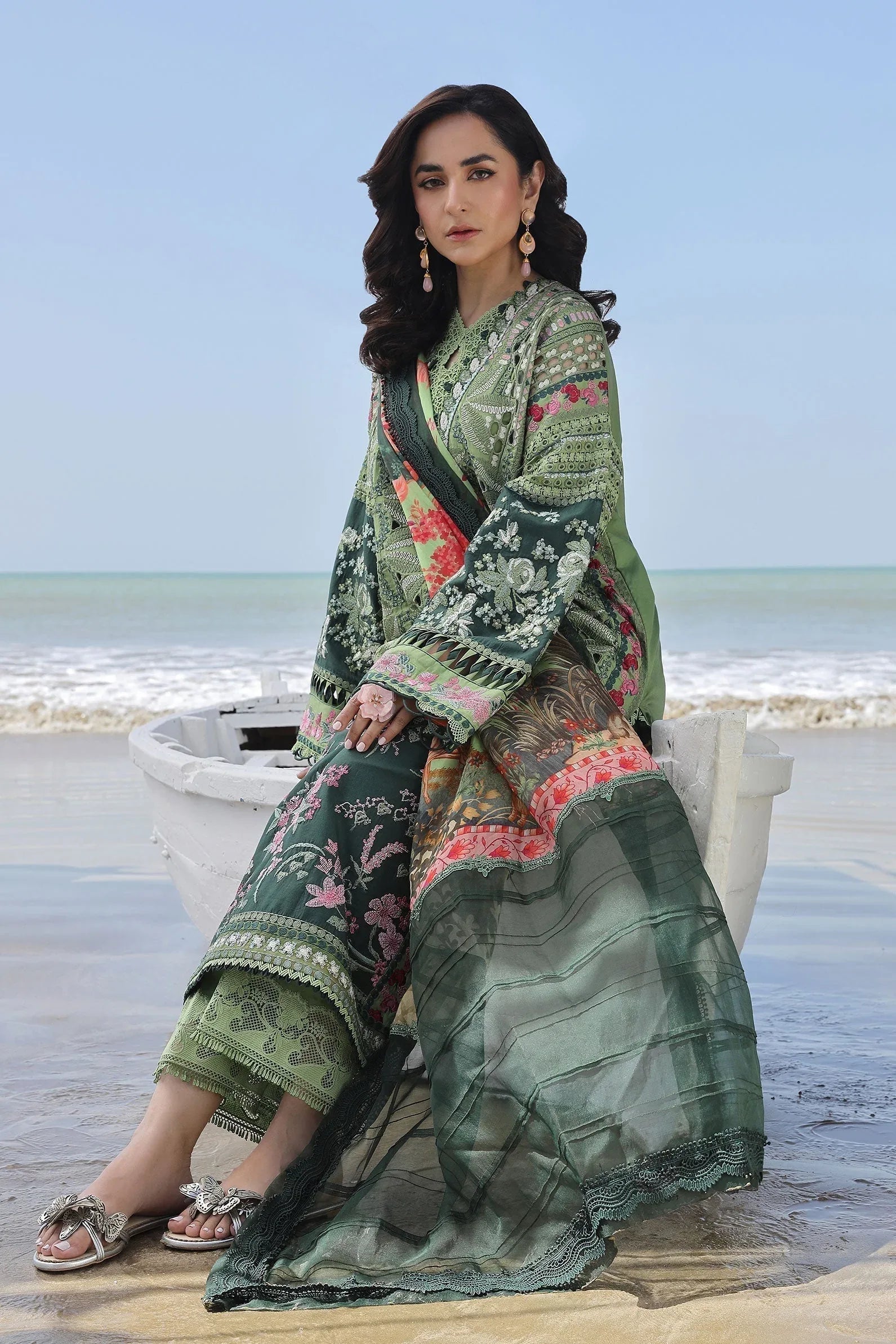 Maryam Hussain | Luxury Lawn 24 | GARDENIA - Aqsa Fabrics