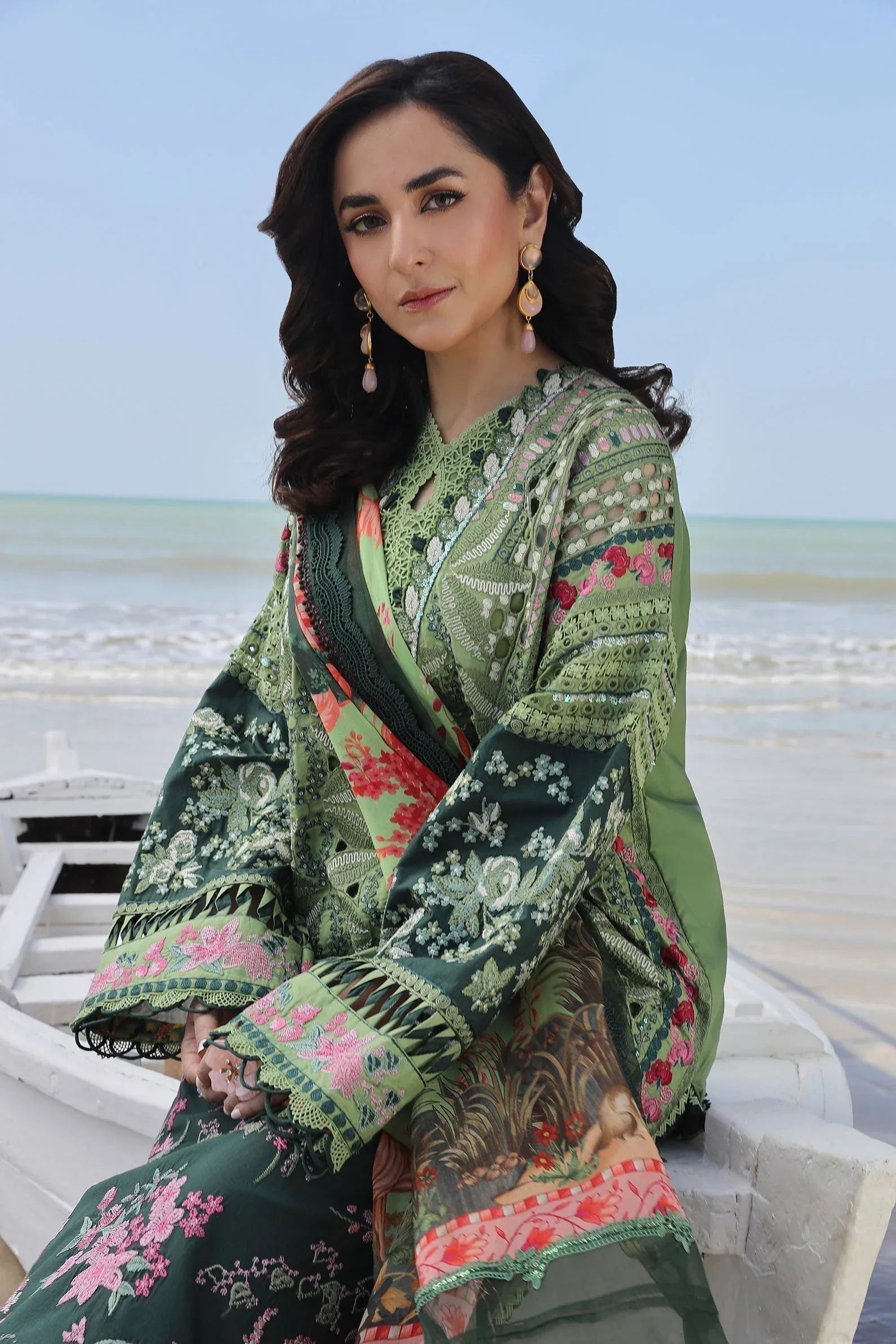 Maryam Hussain | Luxury Lawn 24 | GARDENIA - Aqsa Fabrics