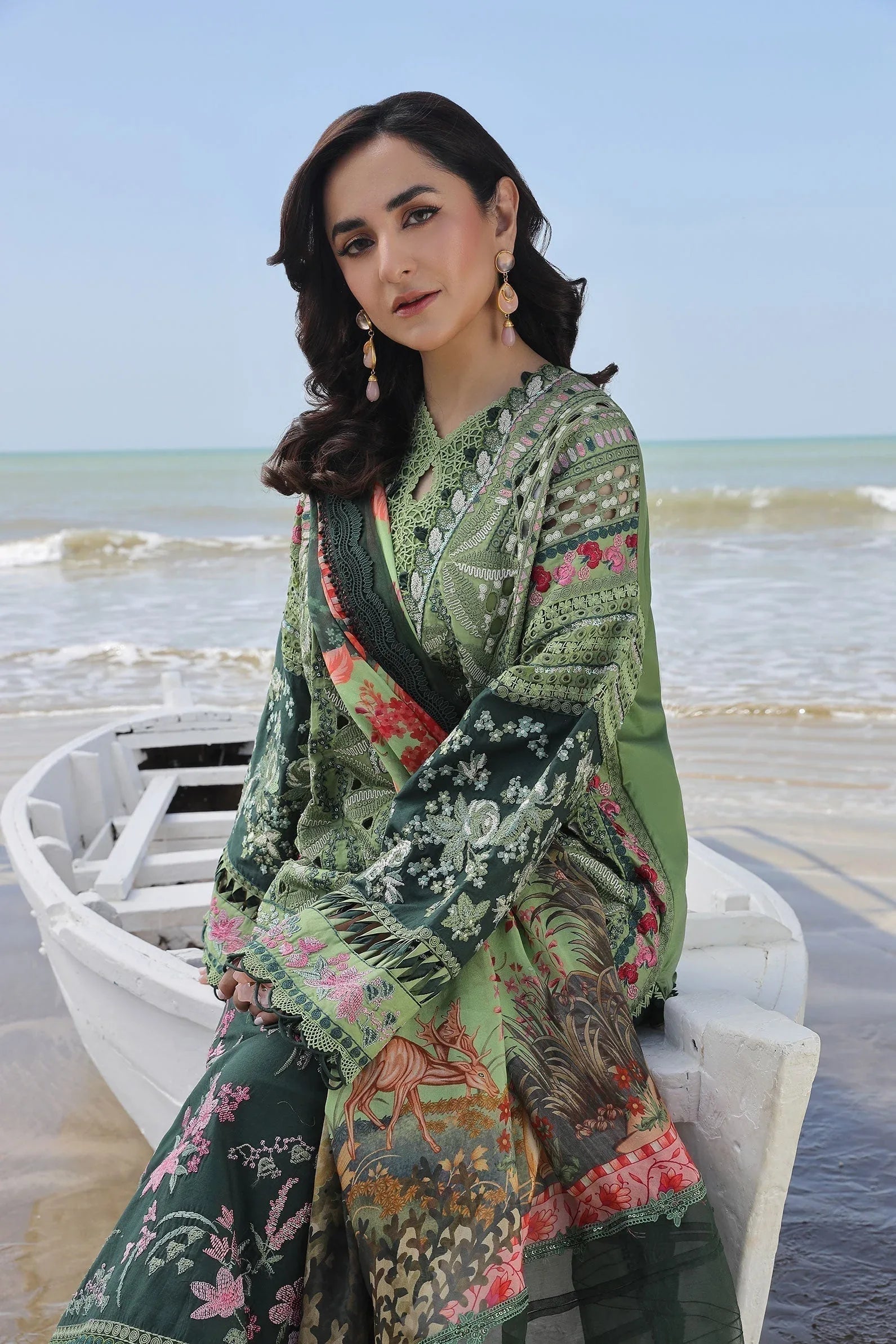 Maryam Hussain | Luxury Lawn 24 | GARDENIA - Aqsa Fabrics
