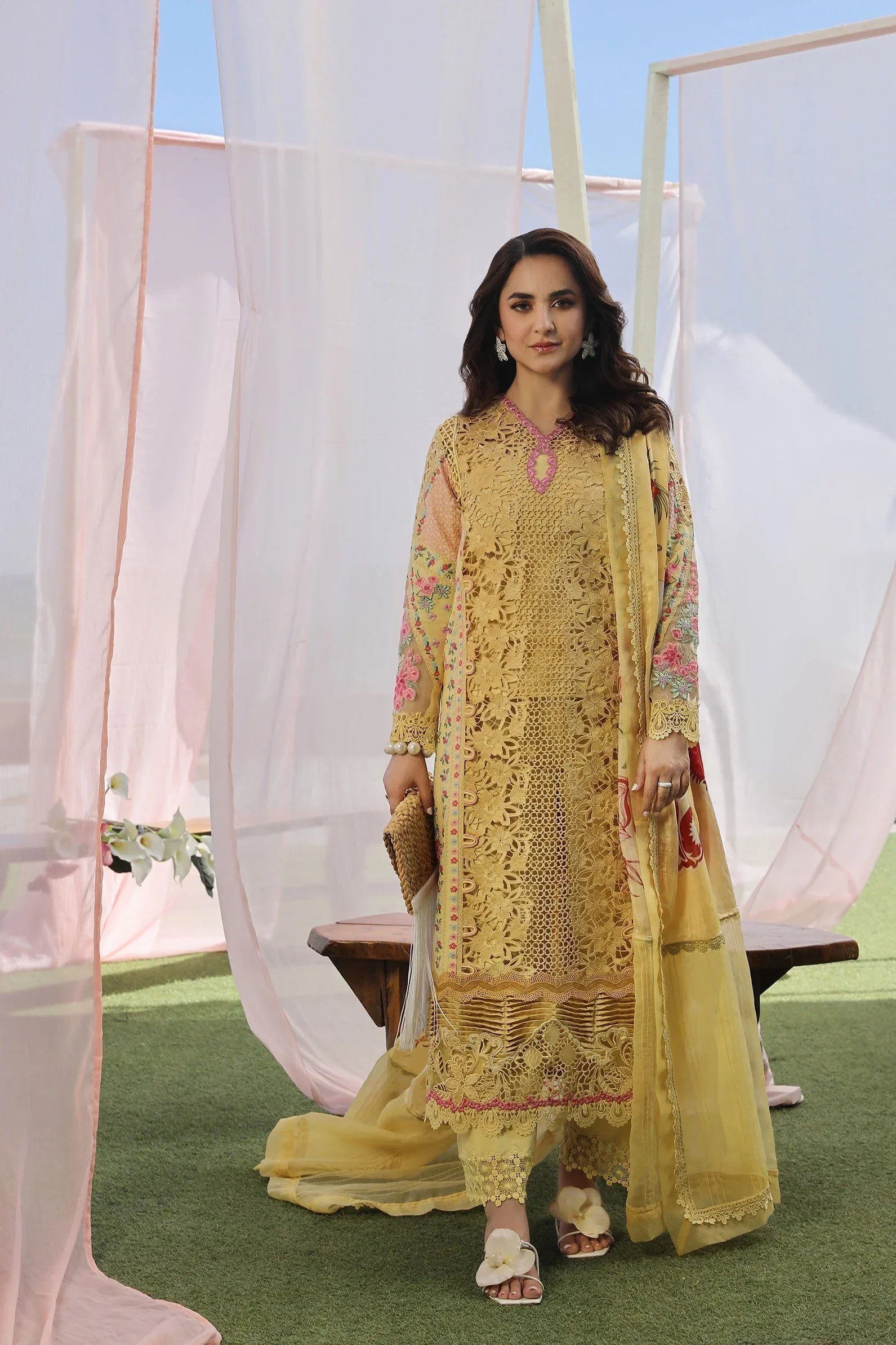 Maryam Hussain | Luxury Lawn 24 | TROPICA - Aqsa Fabrics