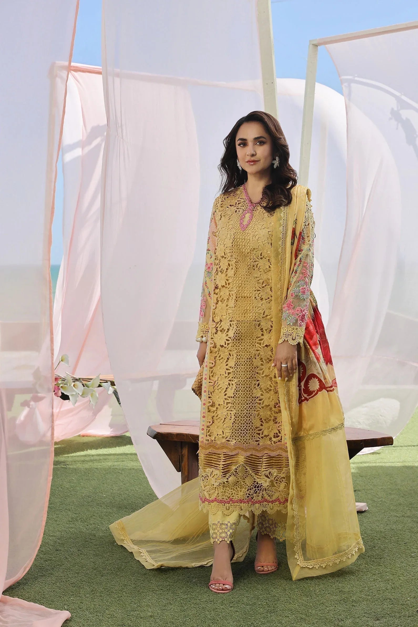 Maryam Hussain | Luxury Lawn 24 | TROPICA - Aqsa Fabrics
