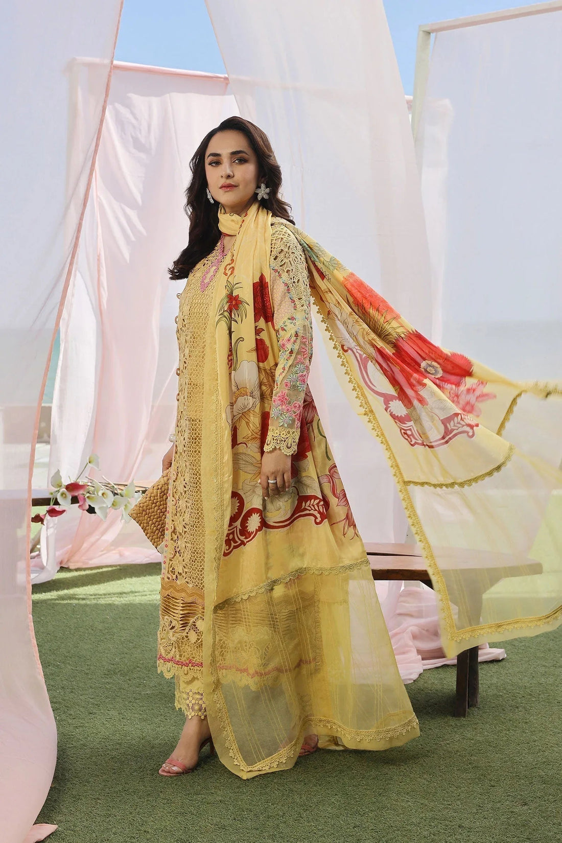 Maryam Hussain | Luxury Lawn 24 | TROPICA - Aqsa Fabrics