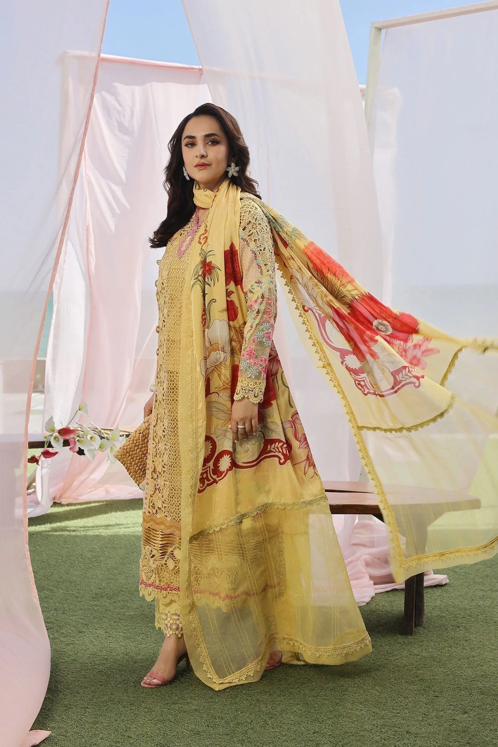 Maryam Hussain | Luxury Lawn 24 | TROPICA - Aqsa Fabrics