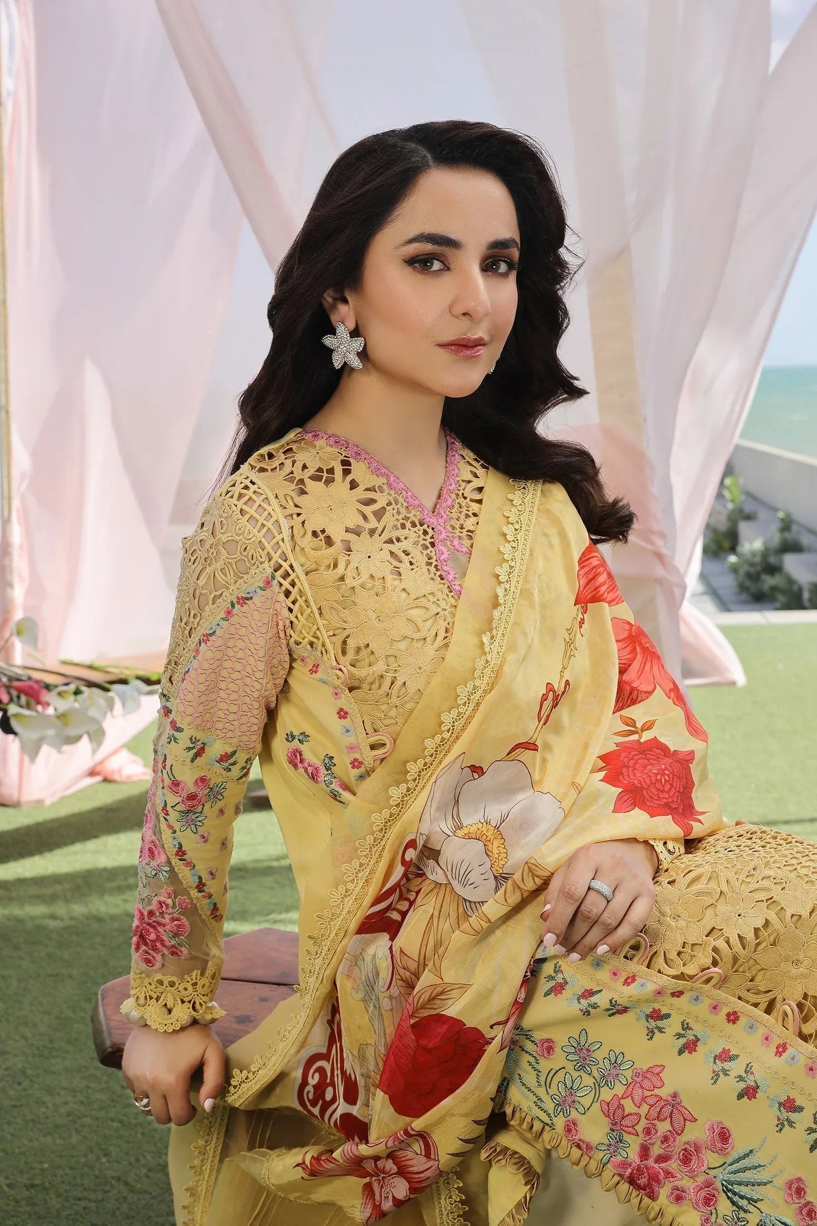 Maryam Hussain | Luxury Lawn 24 | TROPICA - Aqsa Fabrics
