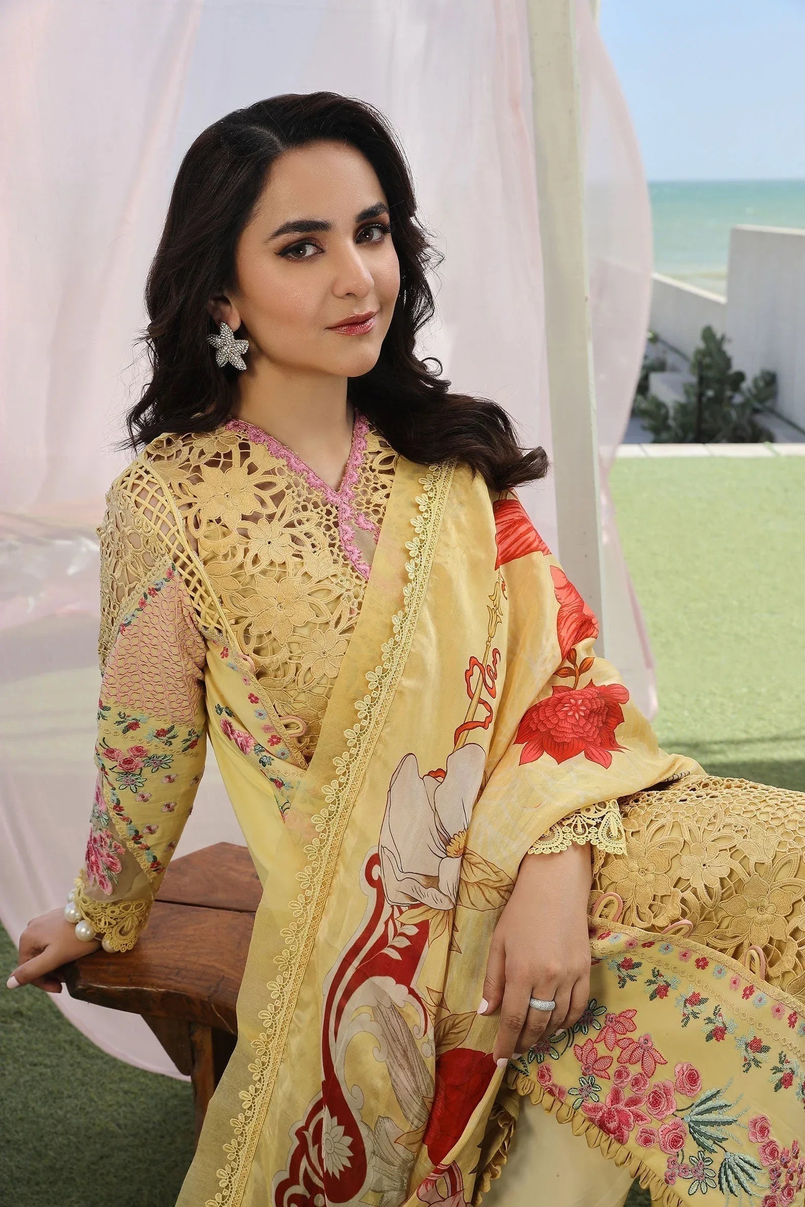 Maryam Hussain | Luxury Lawn 24 | TROPICA - Aqsa Fabrics