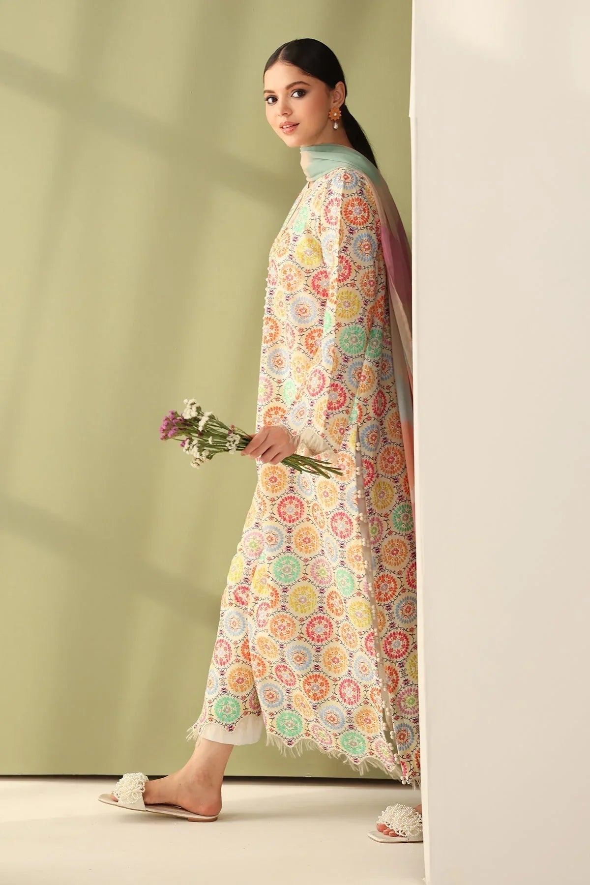 Baroque | Eid Printique | EMBROIDERED PRINTED LAWN UF-4178 - Aqsa Fabrics