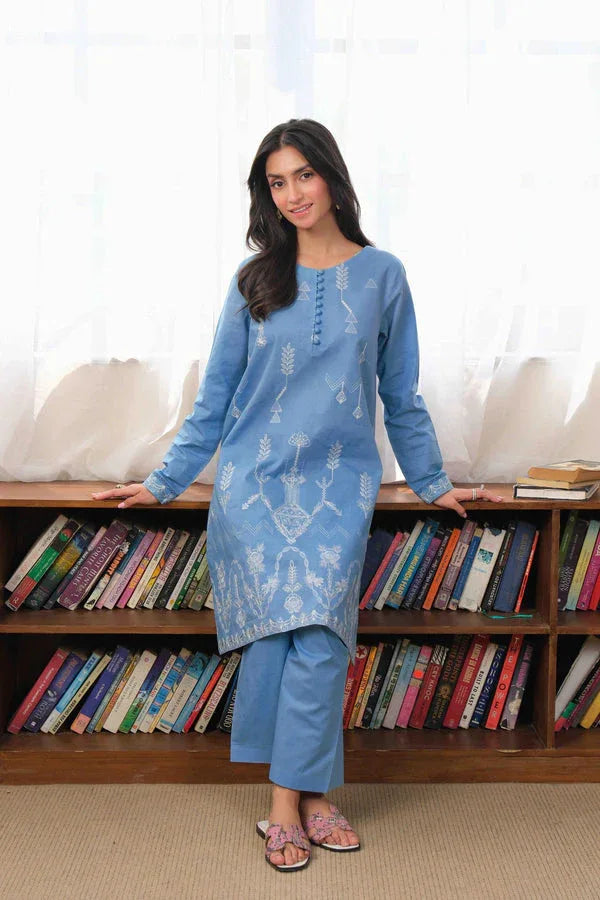 Noor by Saadia Asad | Noor Pret 25 | D5 - Blue Miraj - Aqsa Fabrics