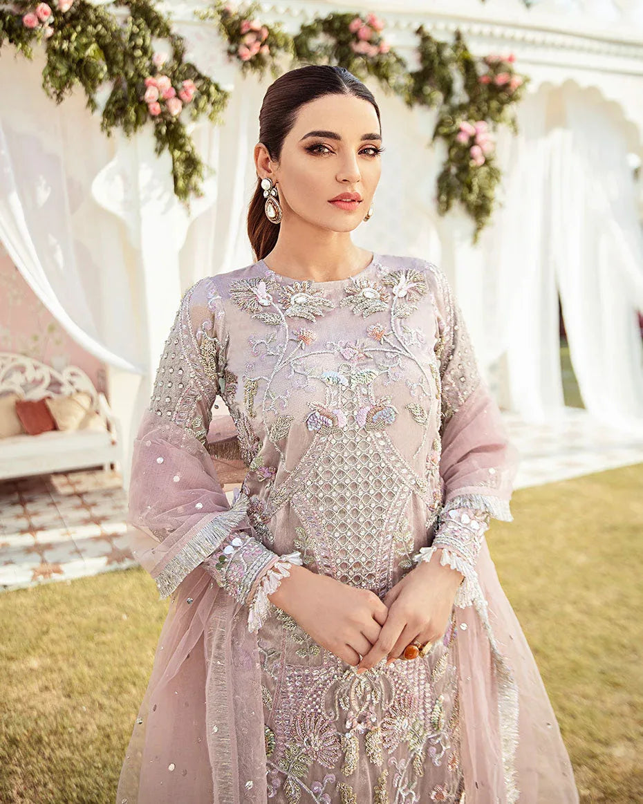 Gulaal | Wedding Formals | CLAIR EMBROIDERED NET 3-PIECE SUIT WS-05 - Aqsa Fabrics