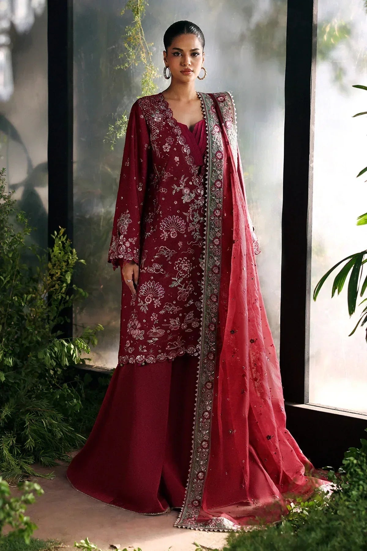 Afrozeh | La Fuchsia 25 | Yalira - Aqsa Fabrics