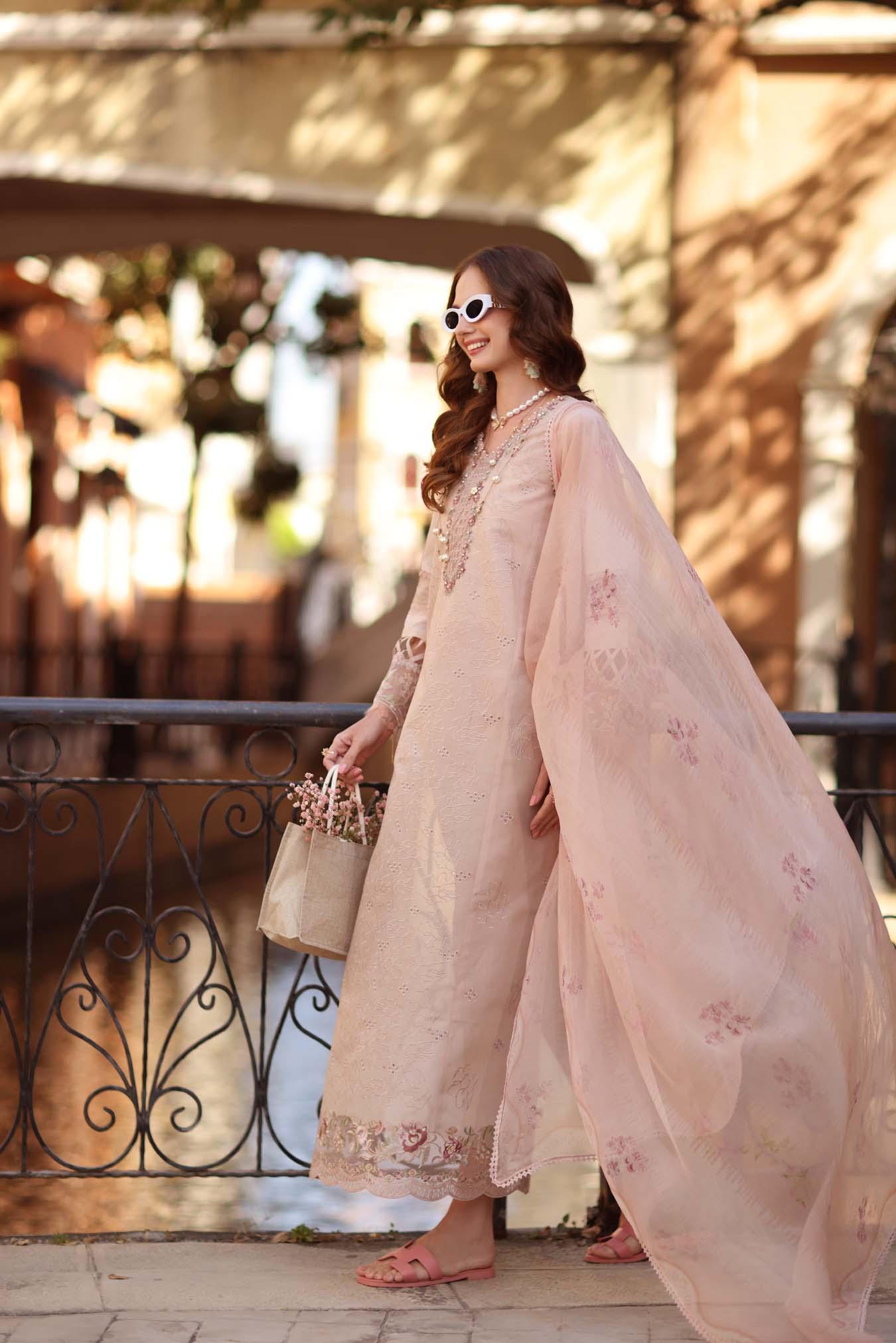Noor by Saadia Asad | Eid Luxe Printkhaas 26 | D6 - B - Ballet Pink