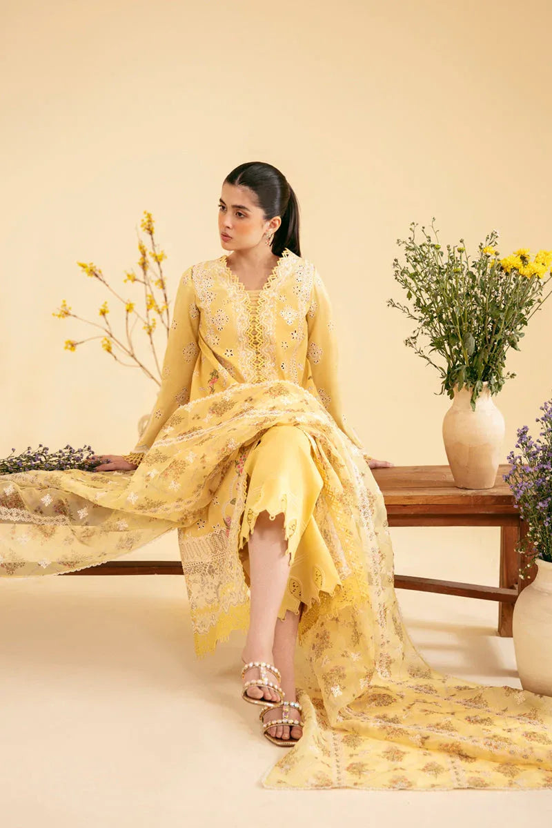 Qalamkar | Qlinekari Luxury Lawn | SQ-12 ZHAIN - Aqsa Fabrics