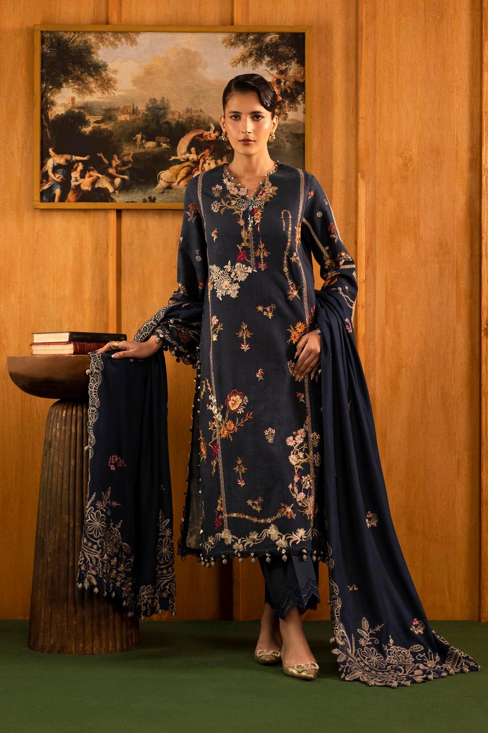 Sana Safinaz | Muzlin Winter 25 | M253-002B - Aqsa Fabrics