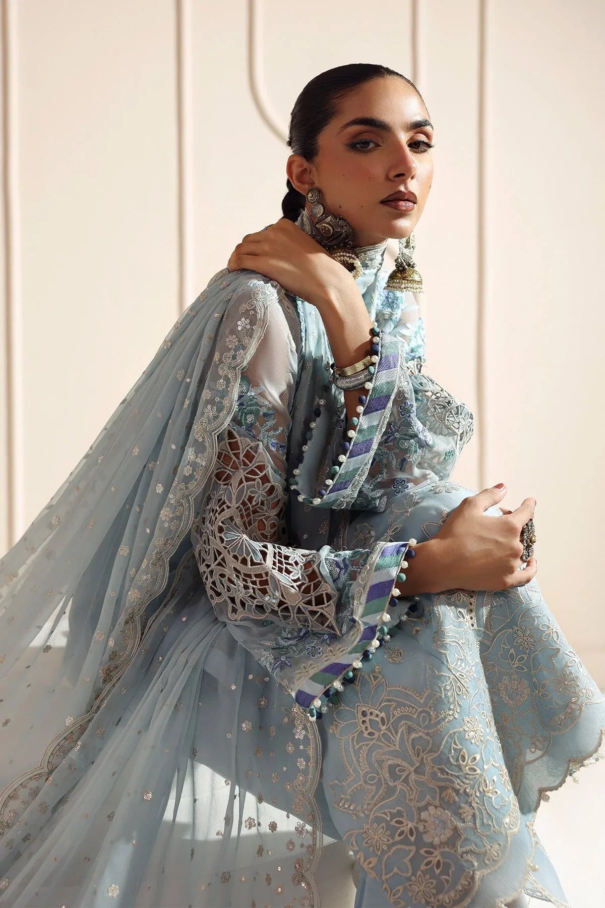 Alizeh | Aymal Luxury Bamber Chiffon | DHANAK - Aqsa Fabrics