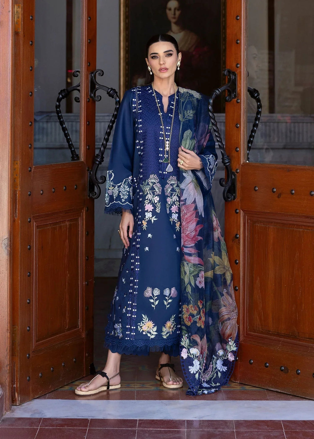 Saira Shakira | Bloom Lawn 25 | HANGING GARDENS 2-B - Aqsa Fabrics
