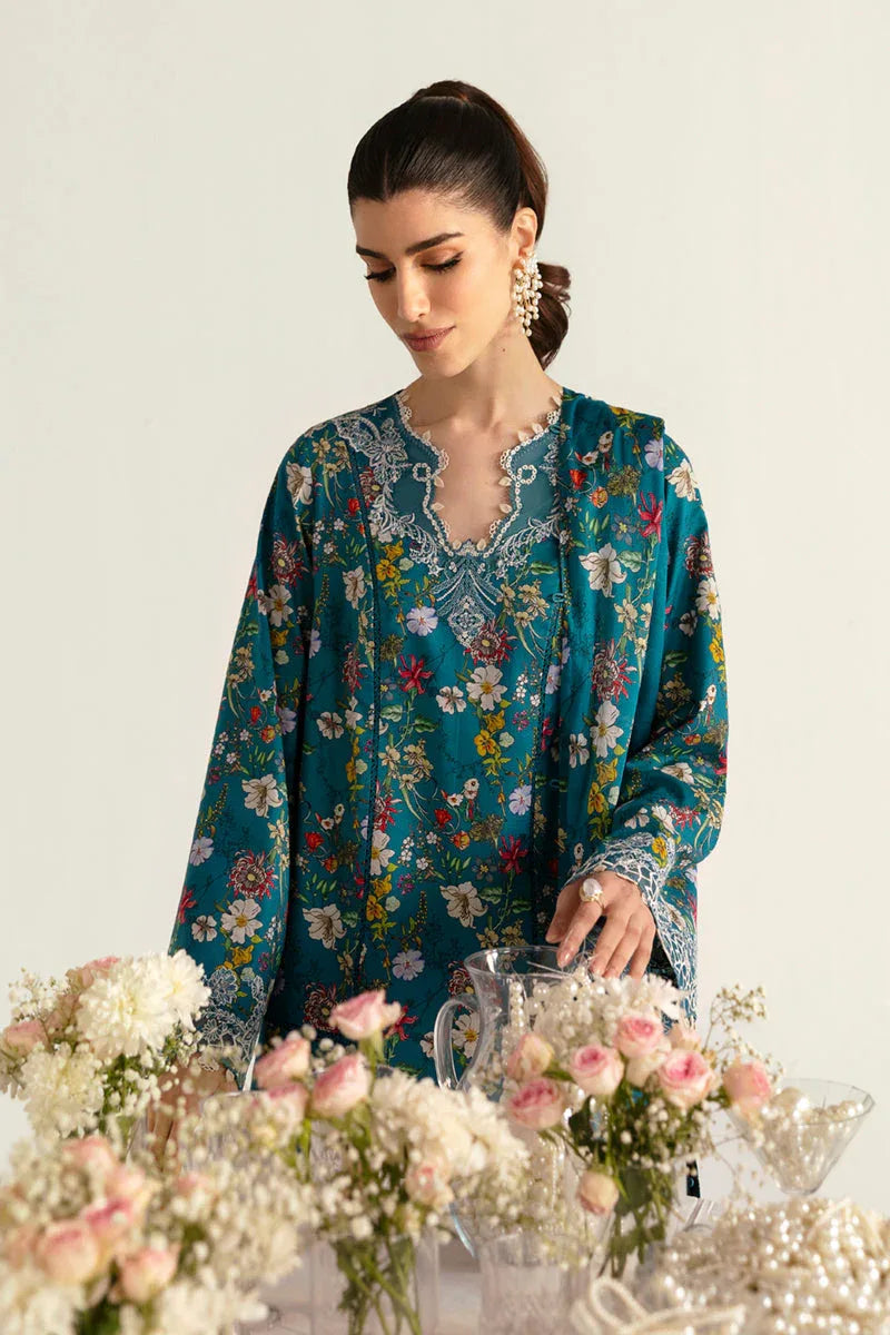 Qalamkar | Q Prints 2025 | PQ-10 FAHA - Aqsa Fabrics