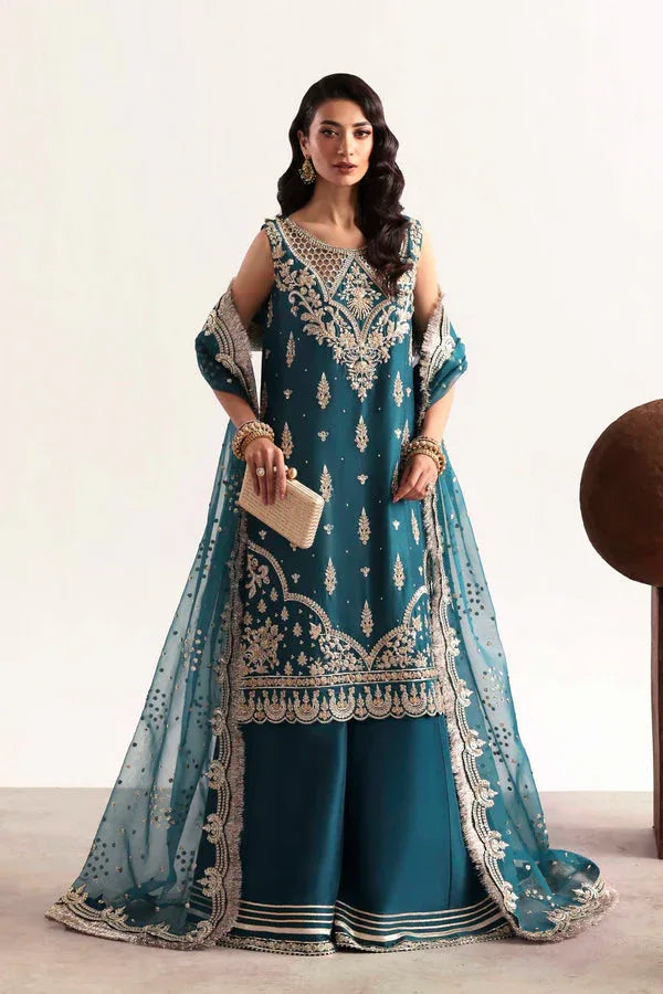 Akbar Aslam | Luxury Formals 25 | Teal - Aqsa Fabrics