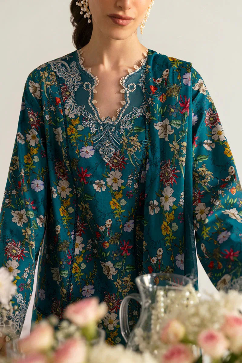 Qalamkar | Q Prints 2025 | PQ-10 FAHA - Aqsa Fabrics