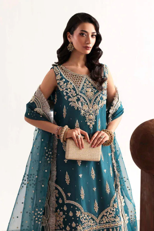 Akbar Aslam | Luxury Formals 25 | Teal - Aqsa Fabrics