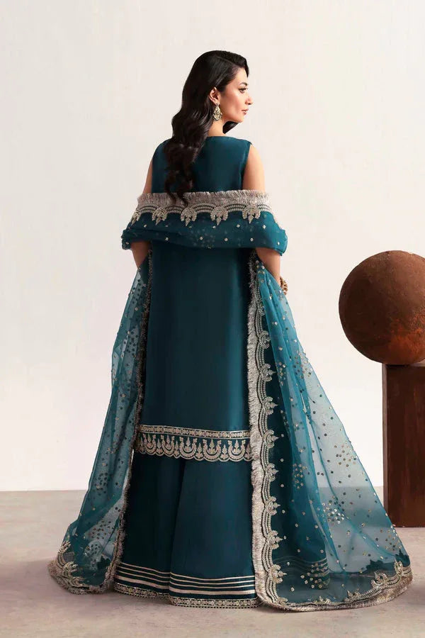 Akbar Aslam | Luxury Formals 25 | Teal - Aqsa Fabrics