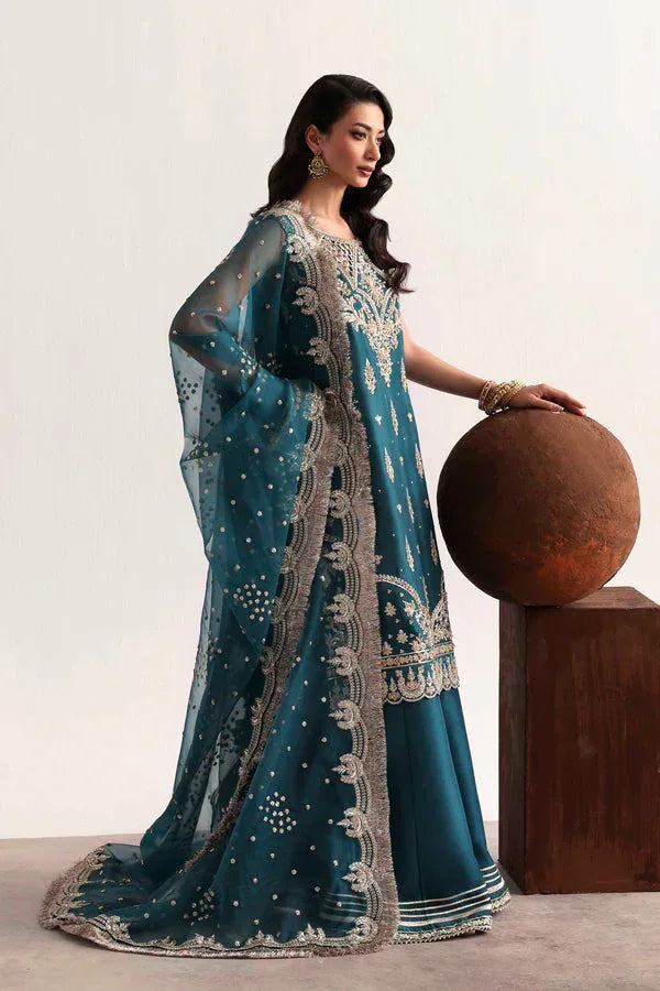 Akbar Aslam | Luxury Formals 25 | Teal - Aqsa Fabrics