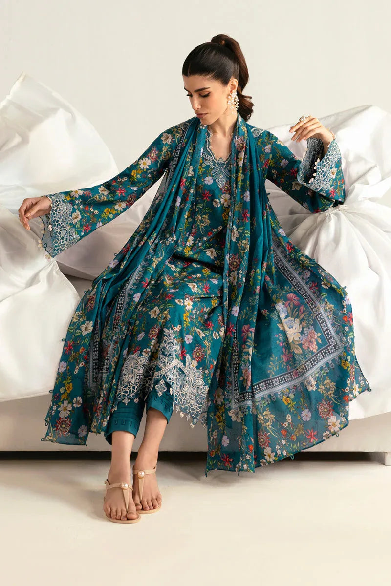 Qalamkar | Q Prints 2025 | PQ-10 FAHA - Aqsa Fabrics