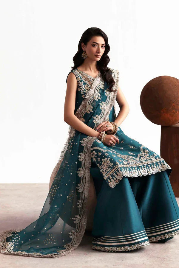 Akbar Aslam | Luxury Formals 25 | Teal - Aqsa Fabrics