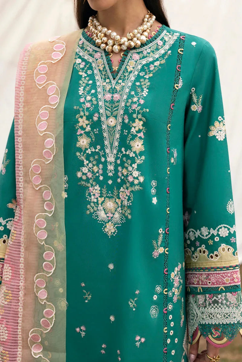 Qalamkar | Qlinekari Lawn | DC-08 Elida - Aqsa Fabrics