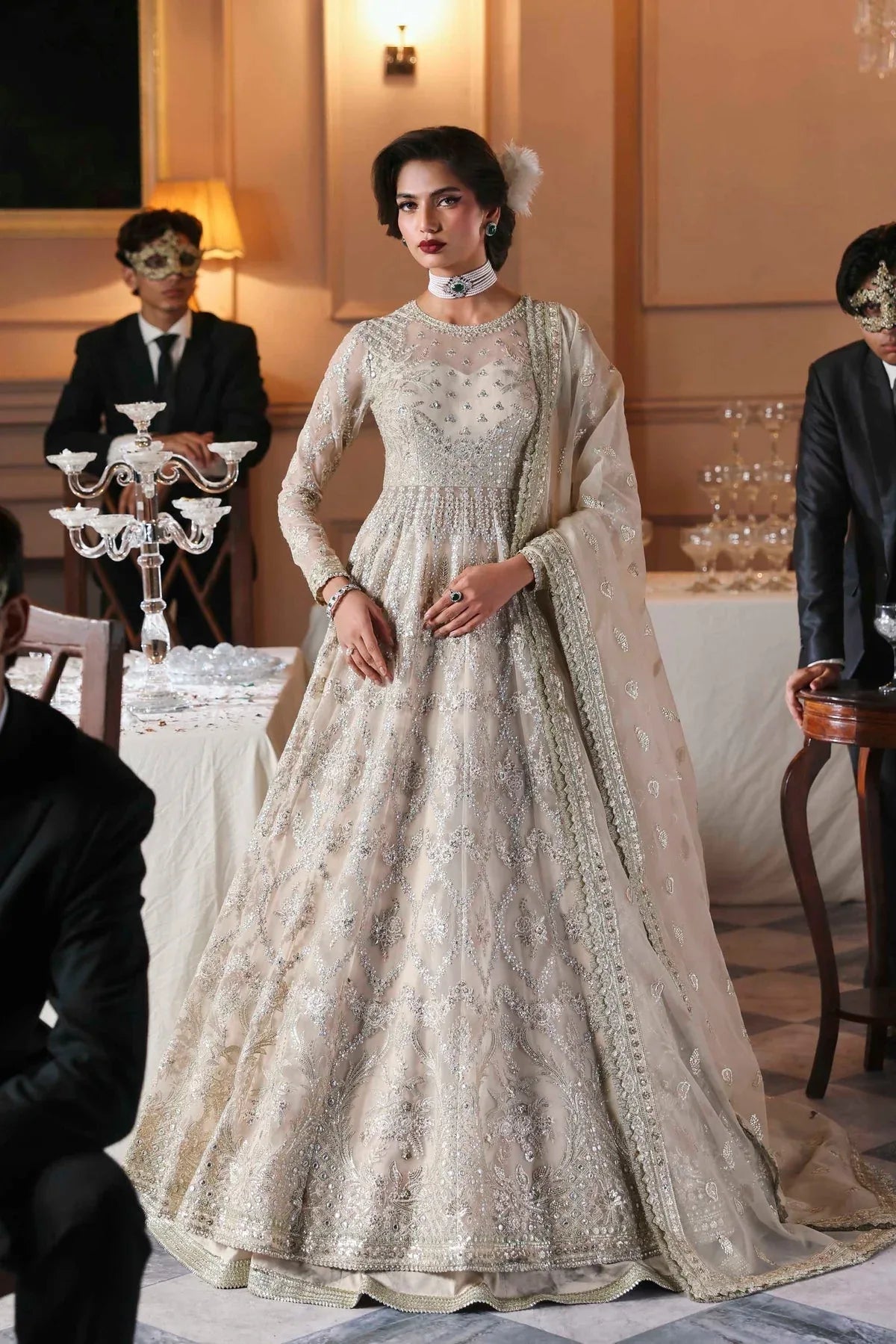 Akbar Aslam | Deewani Wedding Formals | Gulnisa - Aqsa Fabrics