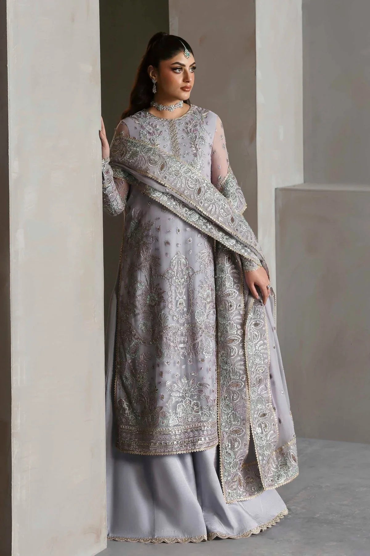 Akbar Aslam | Meeras Luxury Chiffon 25 | Emeraya - Aqsa Fabrics