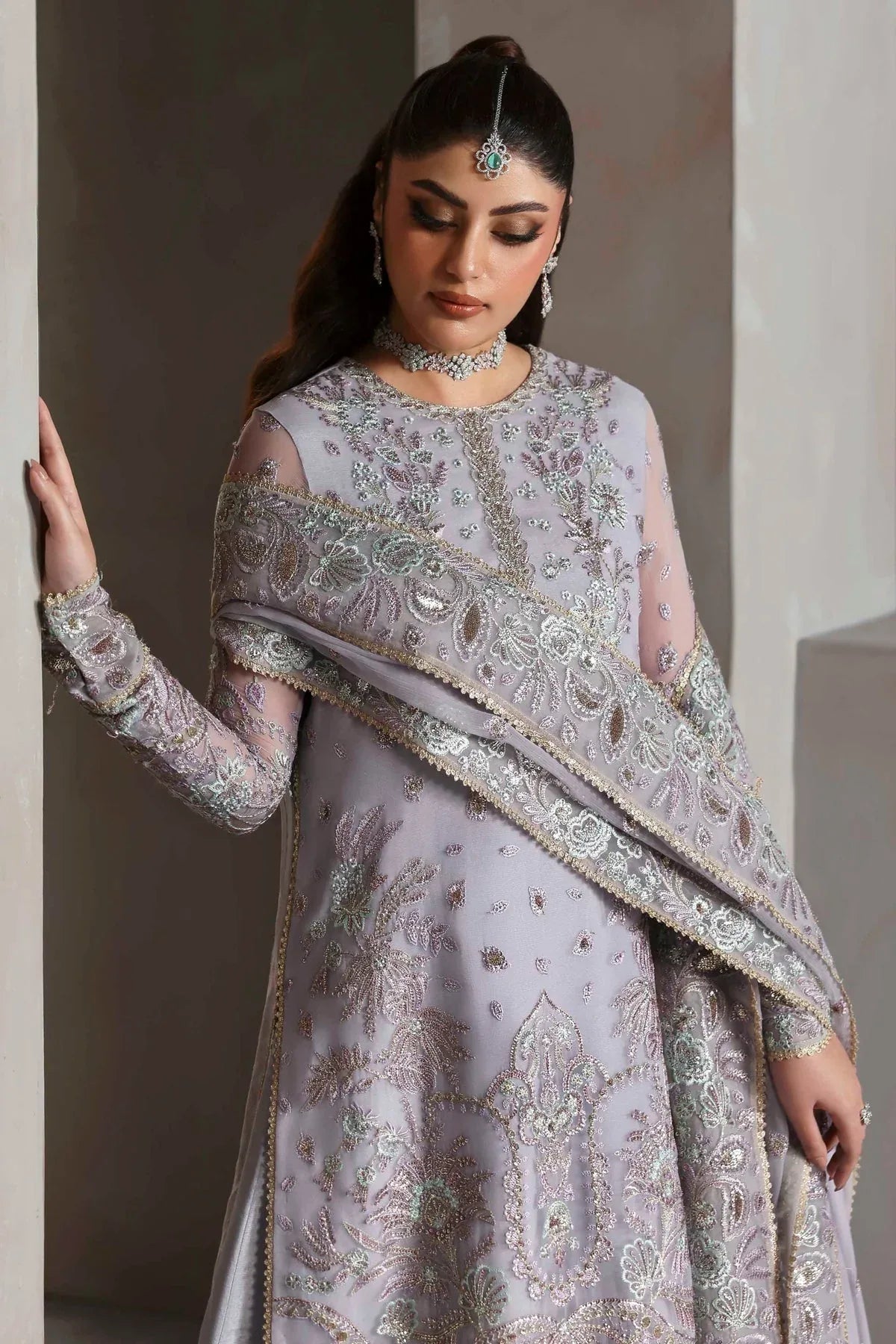 Akbar Aslam | Meeras Luxury Chiffon 25 | Emeraya - Aqsa Fabrics