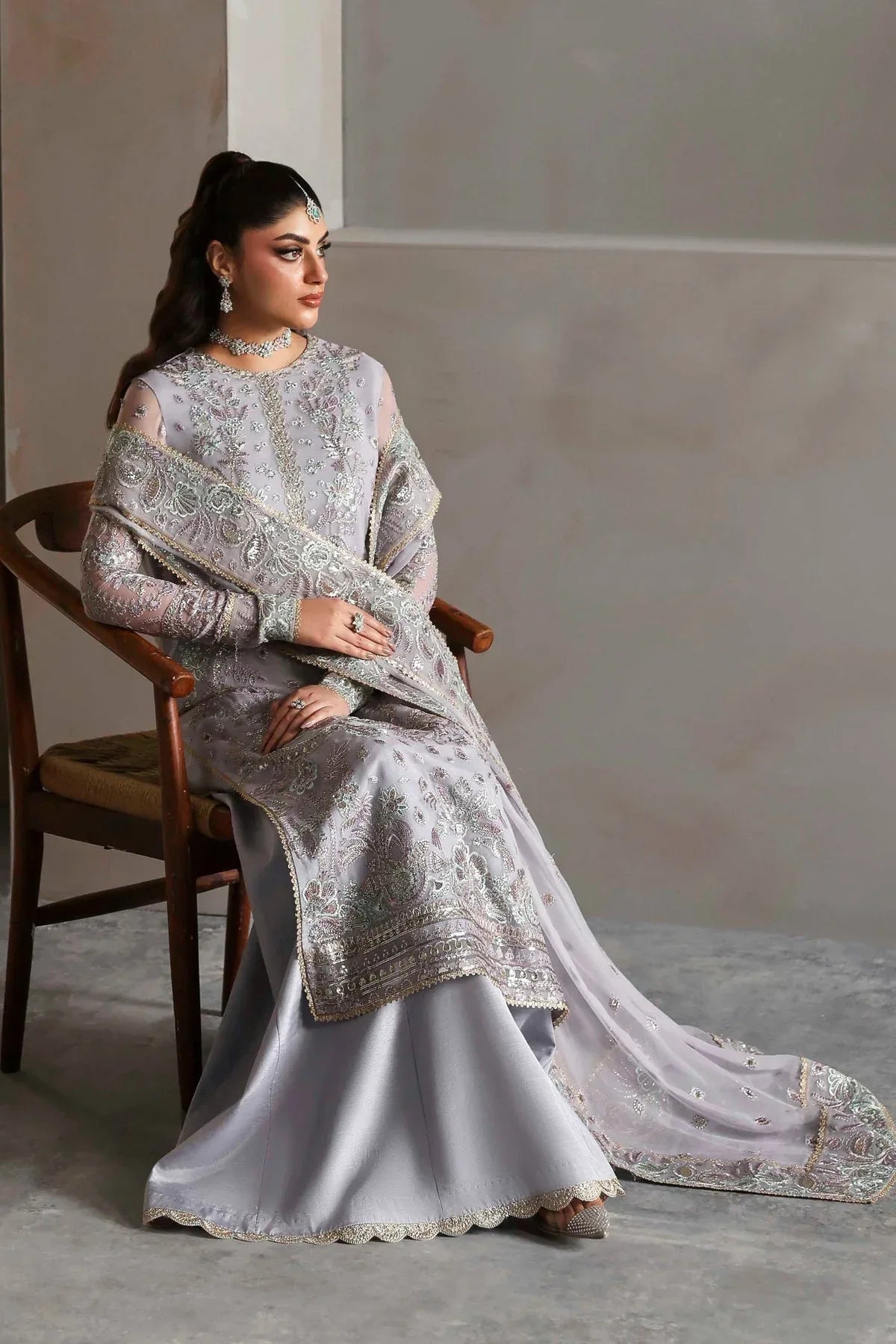 Akbar Aslam | Meeras Luxury Chiffon 25 | Emeraya - Aqsa Fabrics