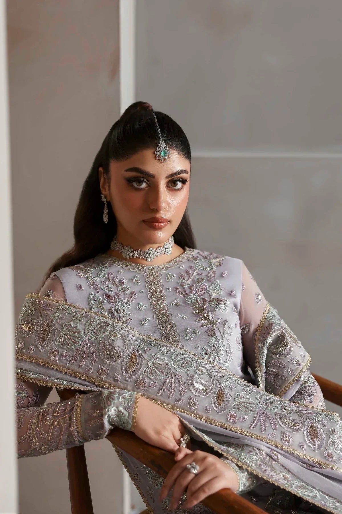 Akbar Aslam | Meeras Luxury Chiffon 25 | Emeraya - Aqsa Fabrics