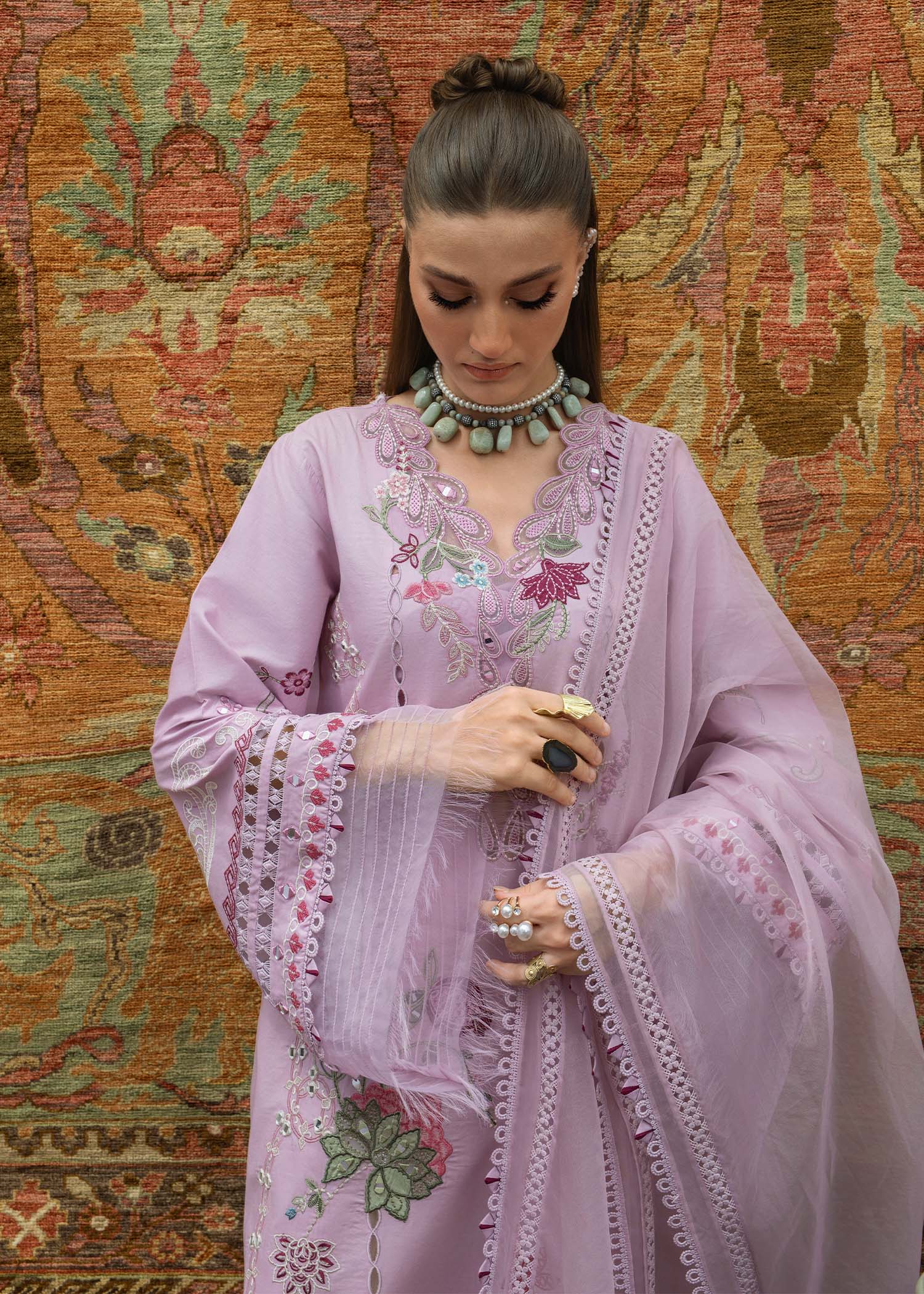 Crimson | Tasawar 25 | MIRROR GARDEN - D3B - Aqsa Fabrics