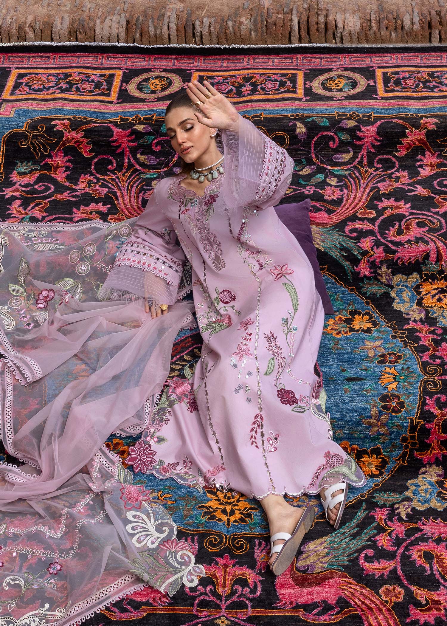 Crimson | Tasawar 25 | MIRROR GARDEN - D3B - Aqsa Fabrics