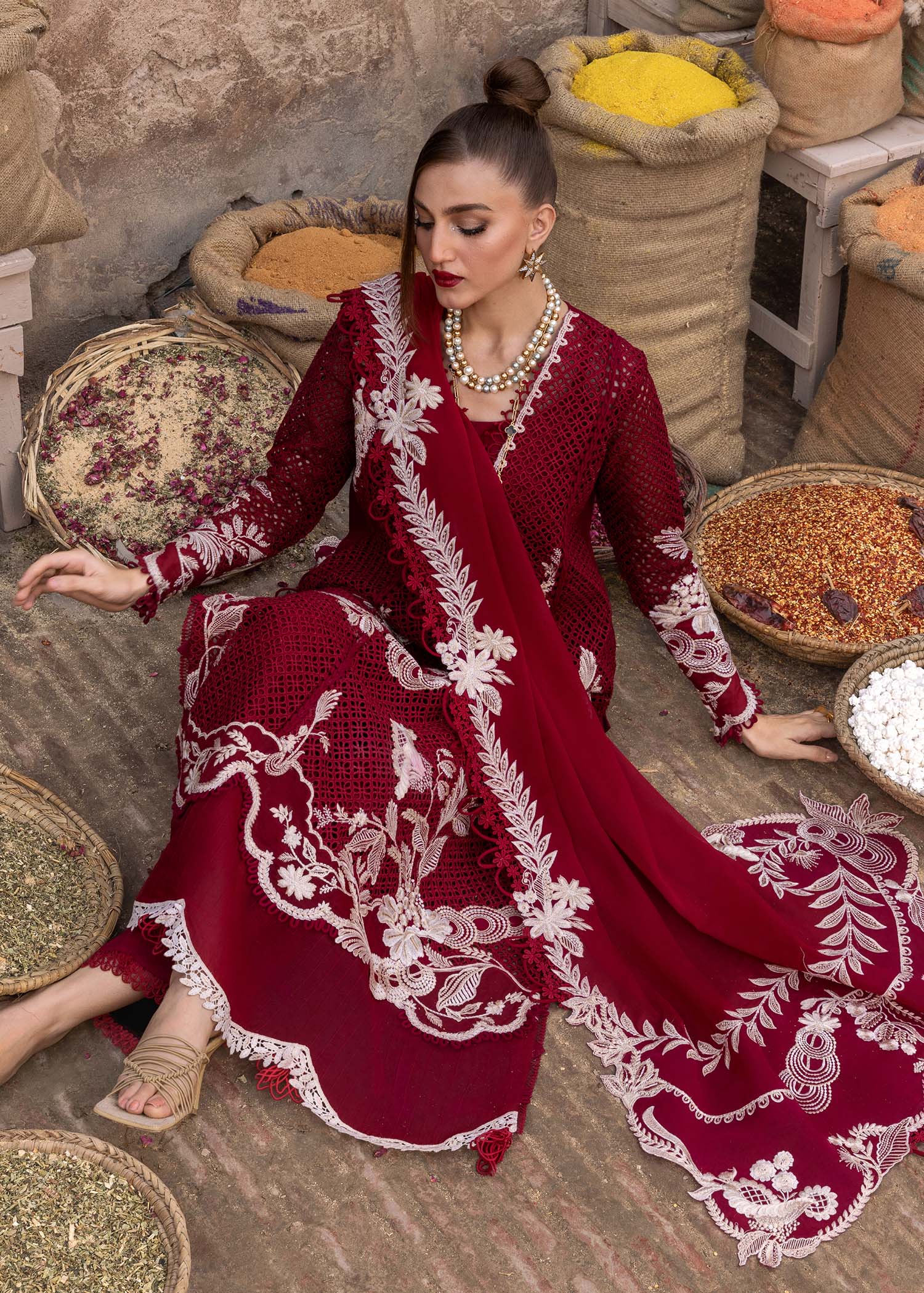 Crimson | Tasawar 25 | ONE TRUE LOVE - D6A - Aqsa Fabrics