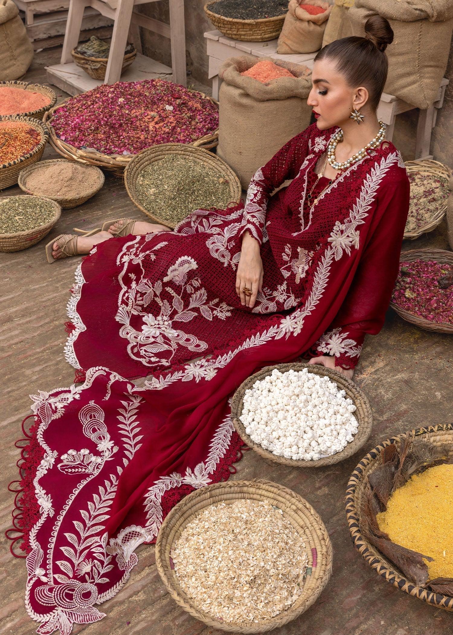 Crimson | Tasawar 25 | ONE TRUE LOVE - D6A - Aqsa Fabrics