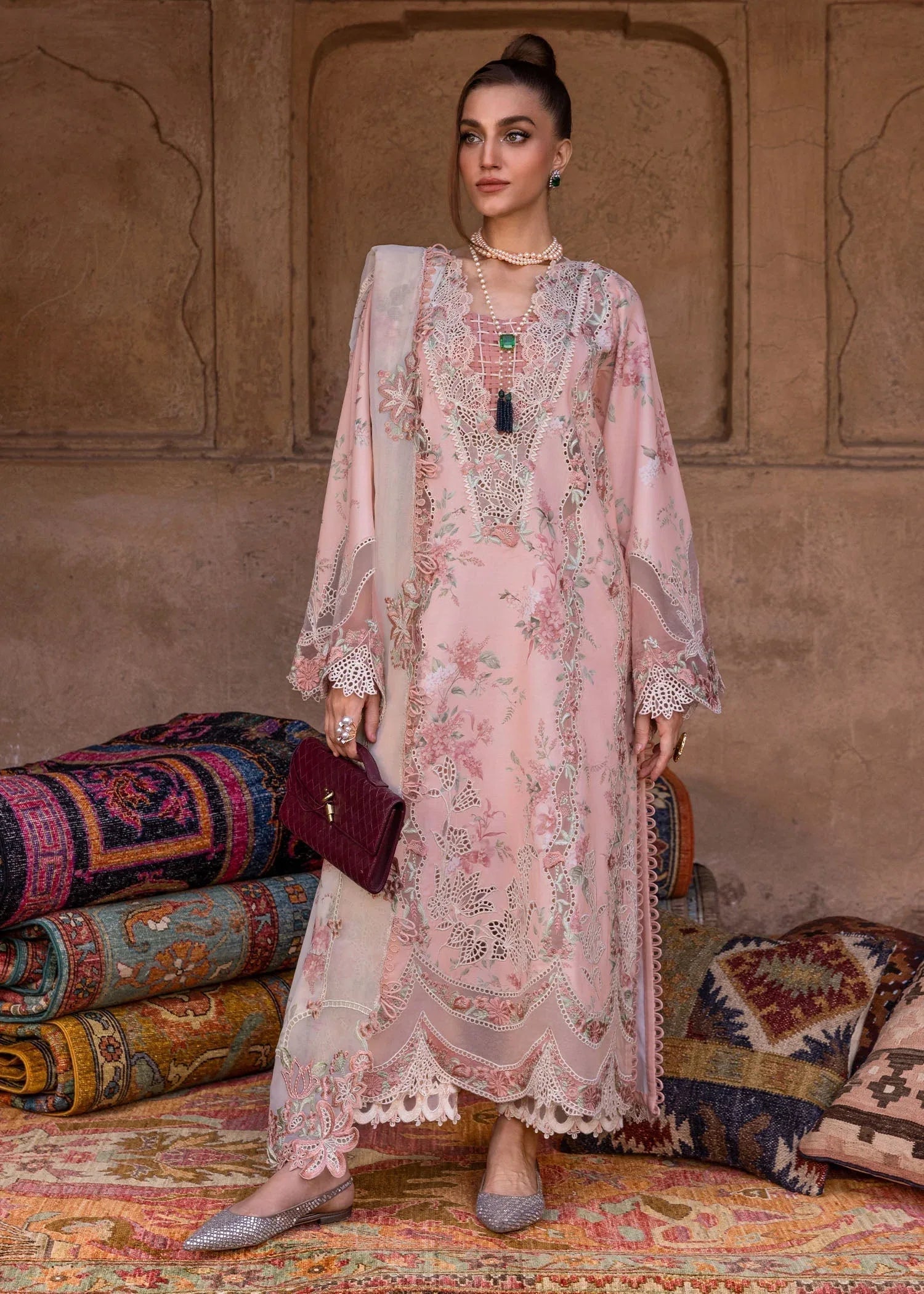 Crimson | Tasawar 25 | LAVENDER FALL - D5A - Aqsa Fabrics