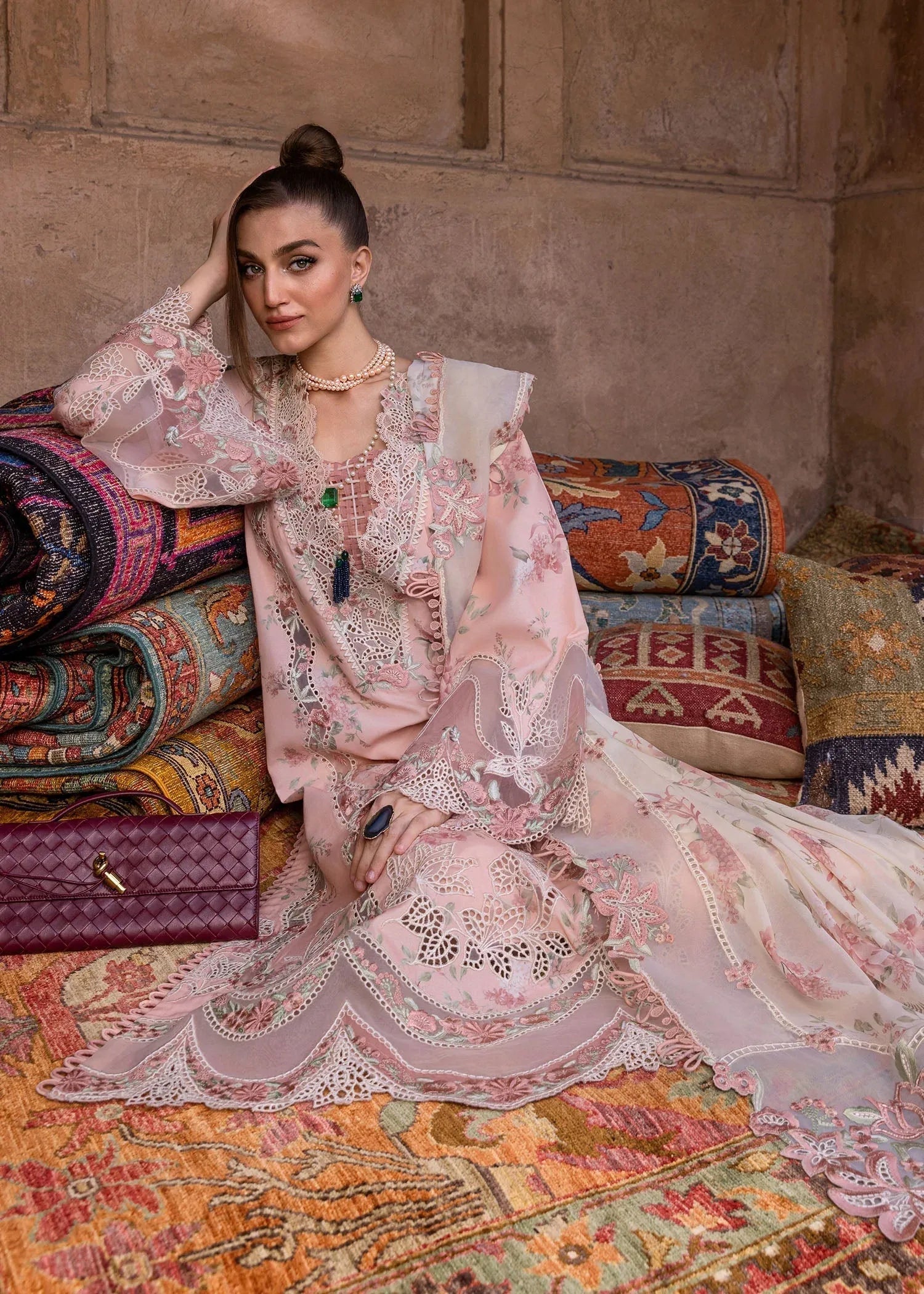 Crimson | Tasawar 25 | LAVENDER FALL - D5A - Aqsa Fabrics