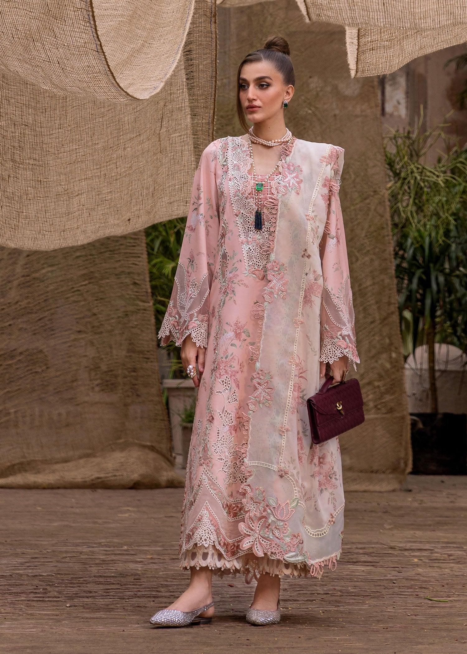 Crimson | Tasawar 25 | LAVENDER FALL - D5A - Aqsa Fabrics