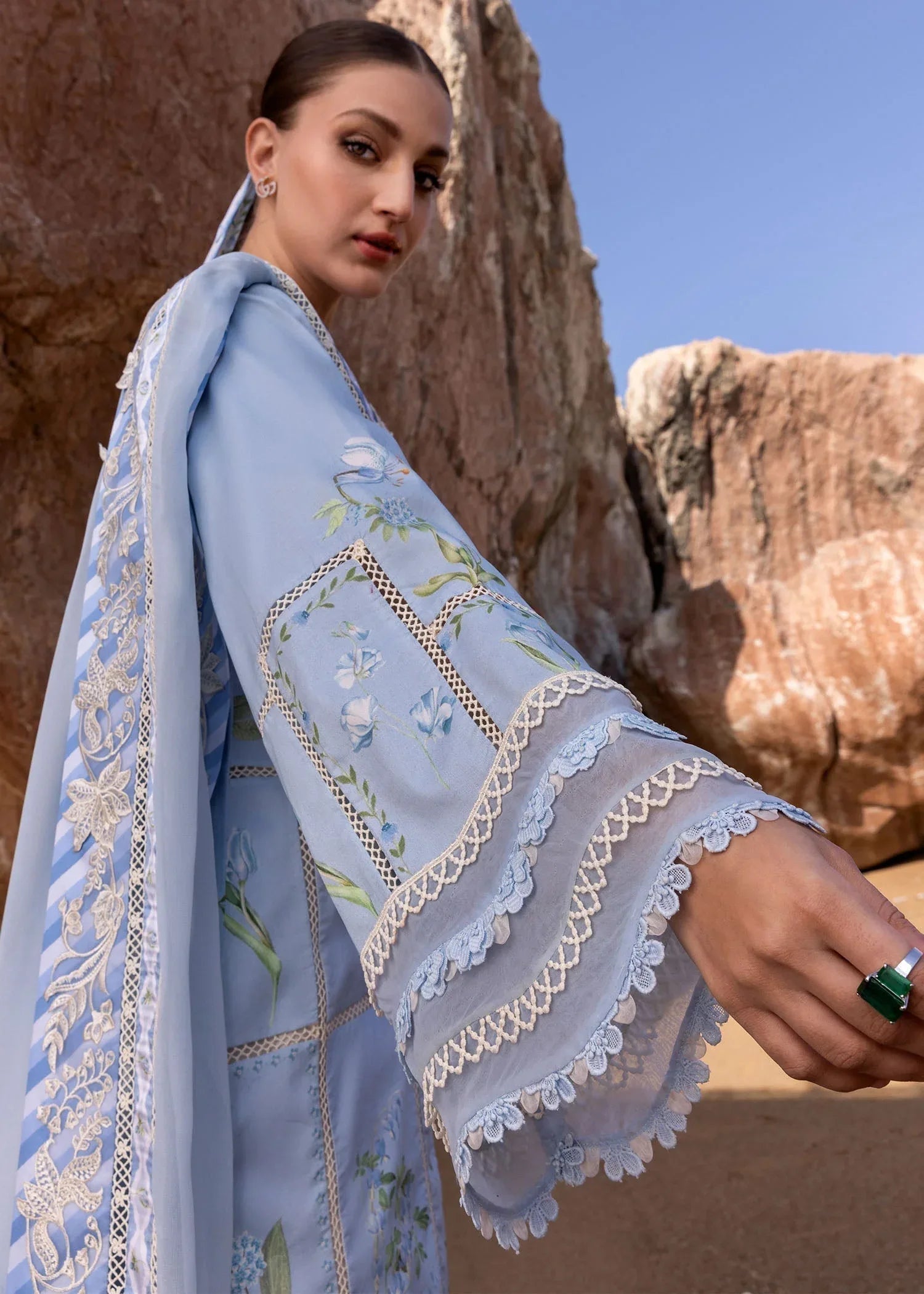 Crimson | Floe by Crimson | A Girl In The Garden - D7 B - Aqsa Fabrics