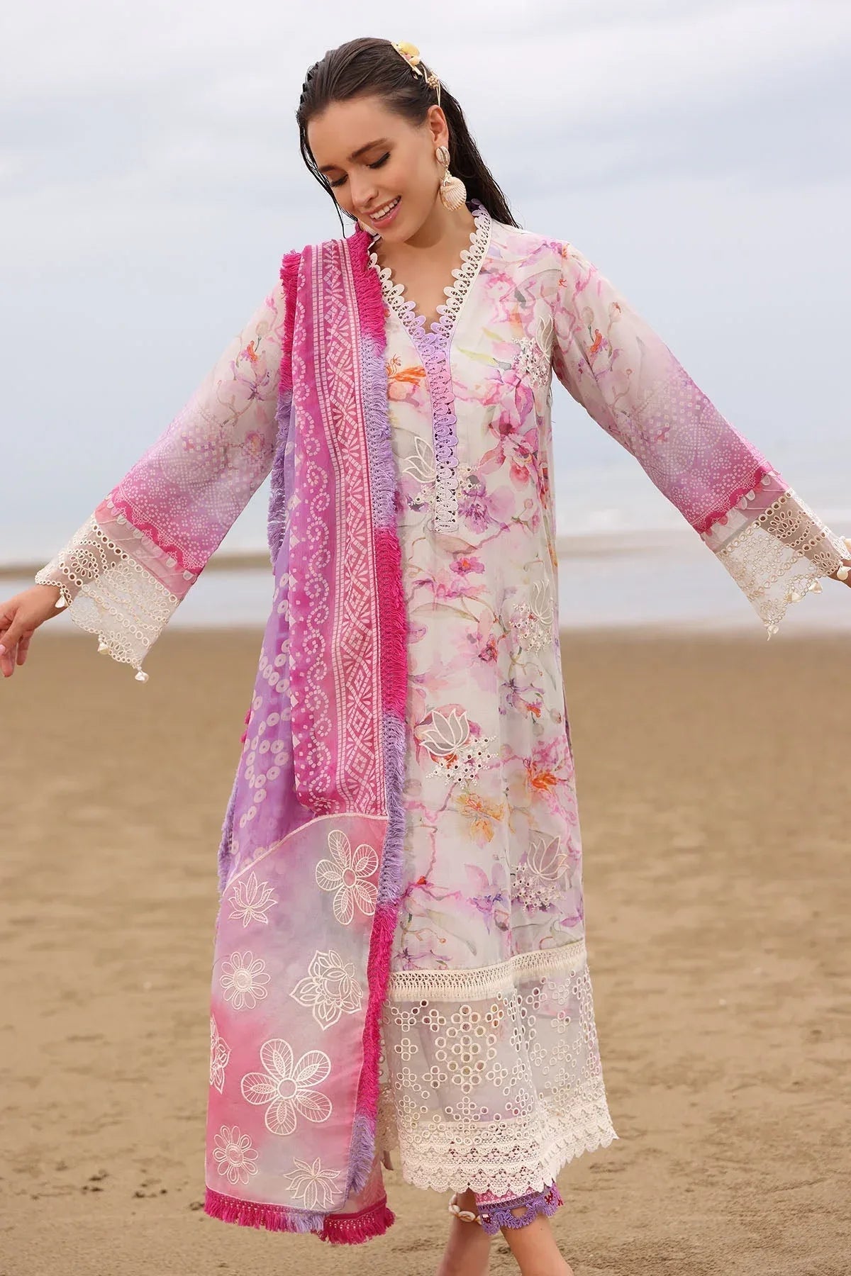 Nureh | Gardenia Embroidered Lawn 25 | NSG-172 - Aqsa Fabrics