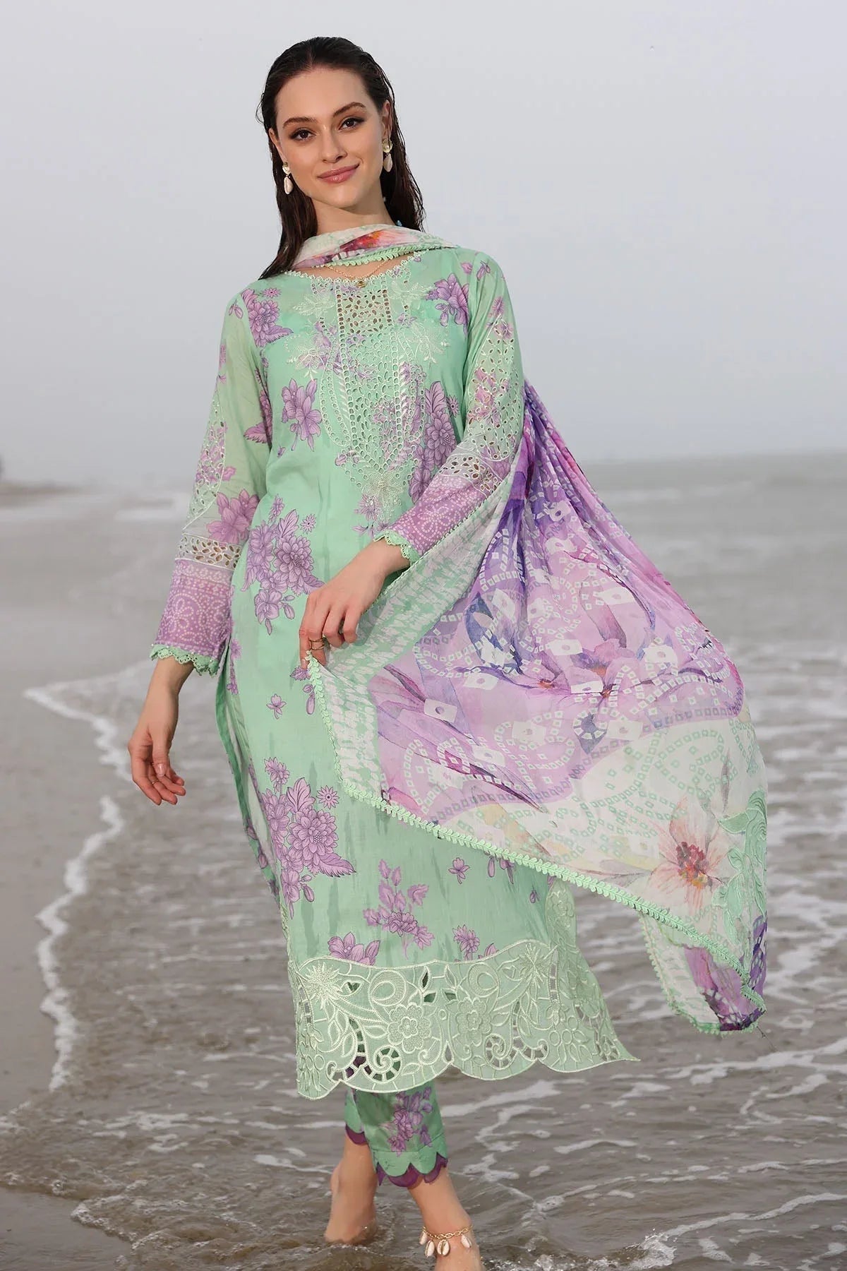 Nureh | Gardenia Embroidered Lawn 25 | NSG-174 - Aqsa Fabrics