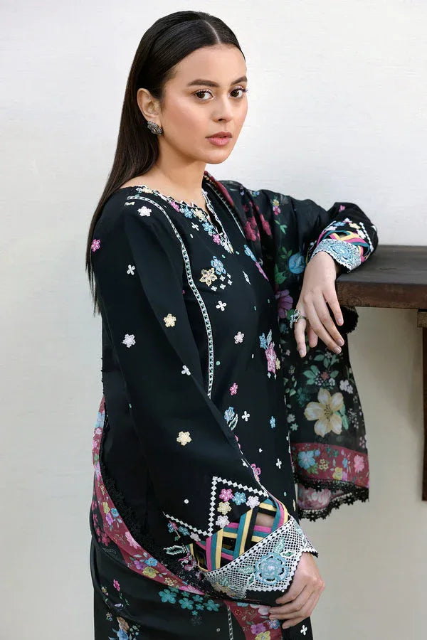 Farasha | Summer Weaves Embroidered Lawn | Ember Shadow - Aqsa Fabrics
