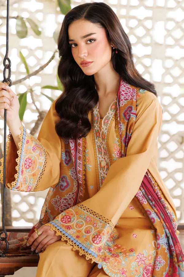 Farasha | Summer Weaves Embroidered Lawn | Golden Bloom - Aqsa Fabrics