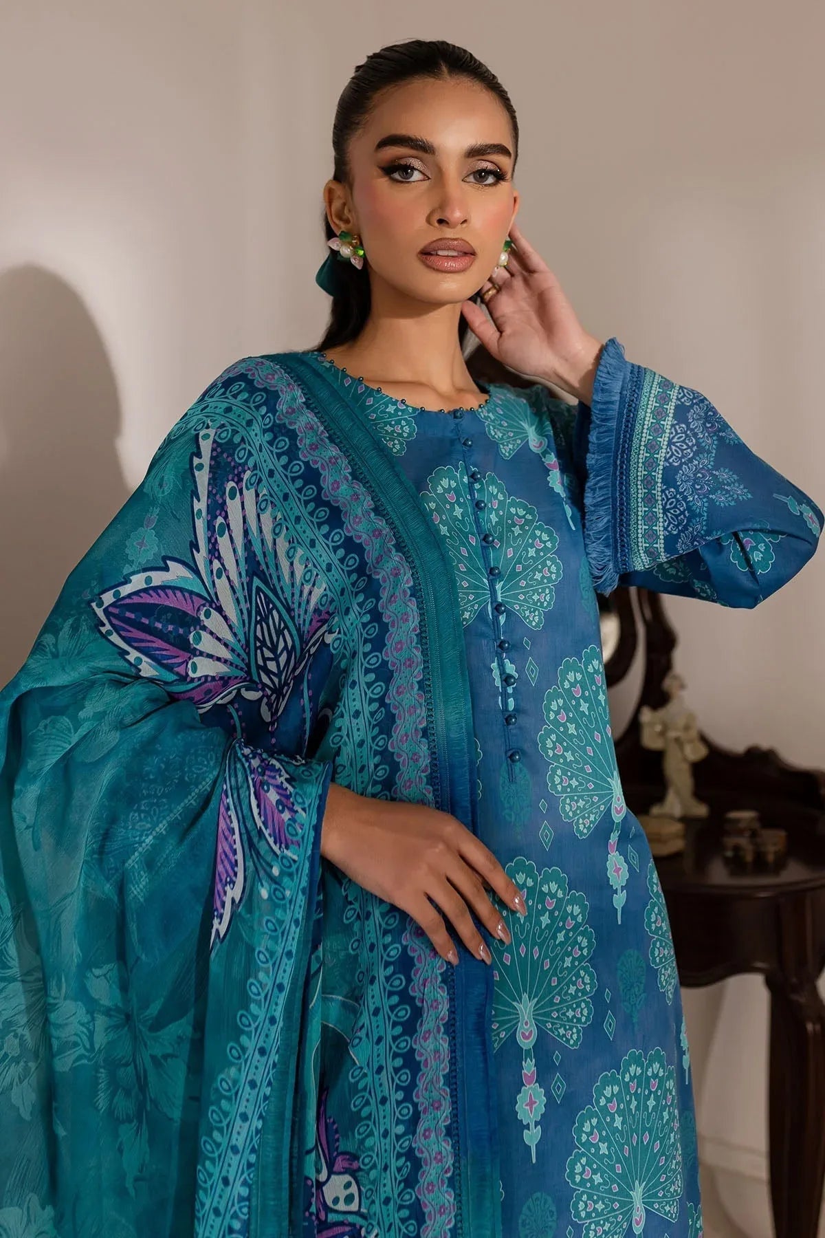Nureh | Printed Lawn 25 | SP-145 - Aqsa Fabrics