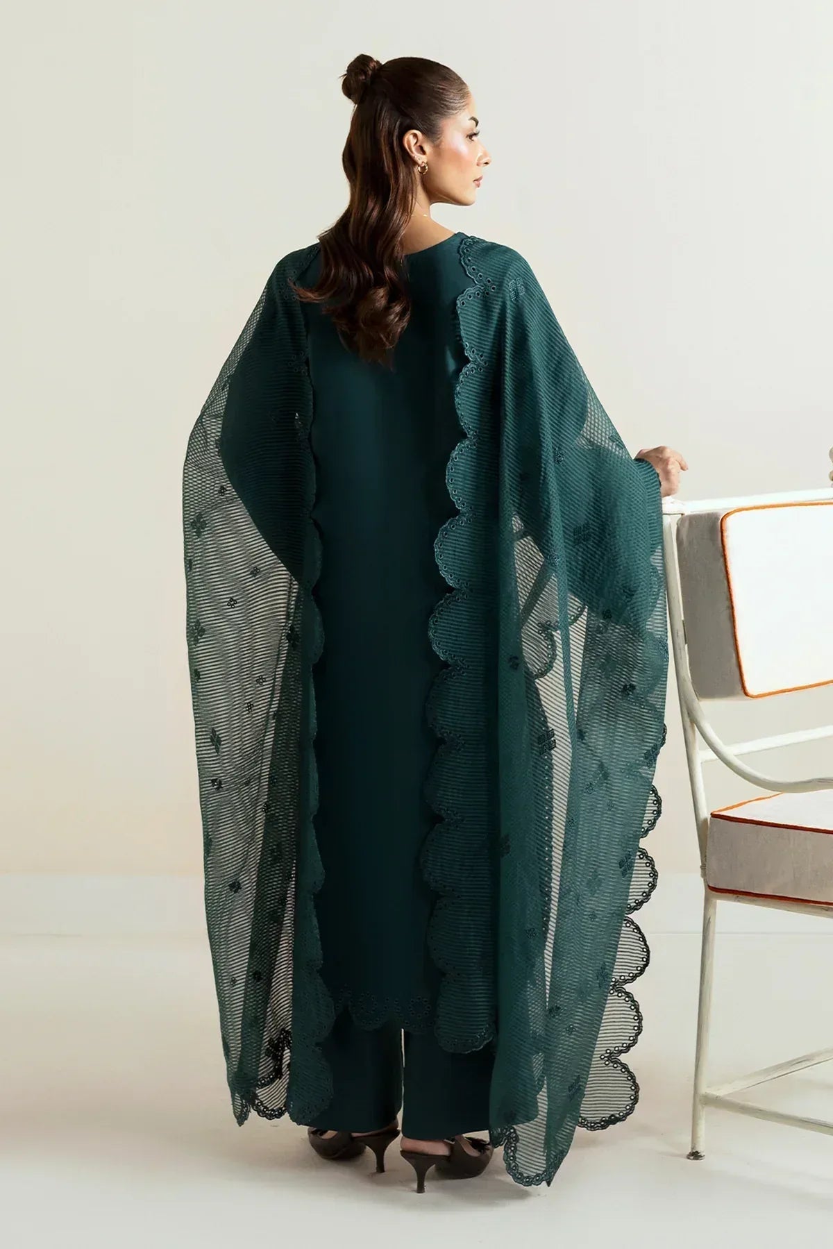 Afrozeh | Basic Pret 25 | Dark Kiwi - Aqsa Fabrics